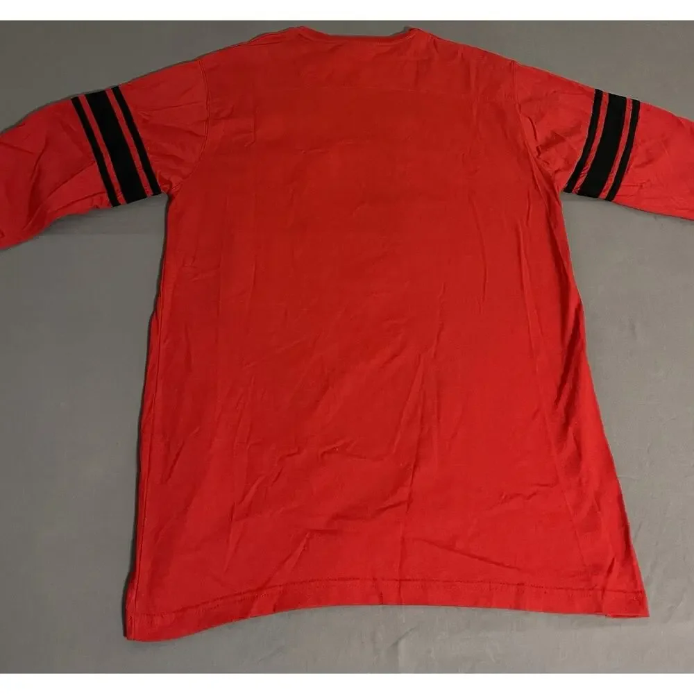 Georgia Bulldogs J. America Long Sleeve Shirt 2XL Red Black Stripes Excellent
